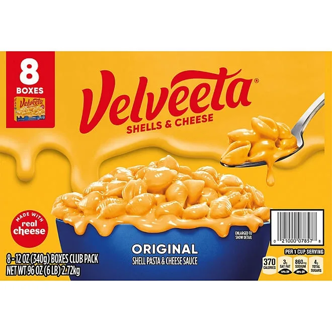 Velveeta Shells & Cheese Original, 12 oz., 8 pk. 2