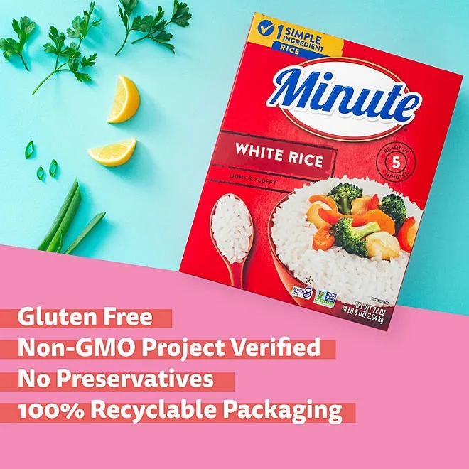 Minute Instant Light and Fluffy White Rice, 72oz. 4