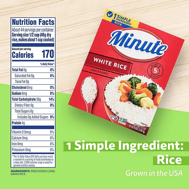 Minute Instant Light and Fluffy White Rice, 72oz. 3