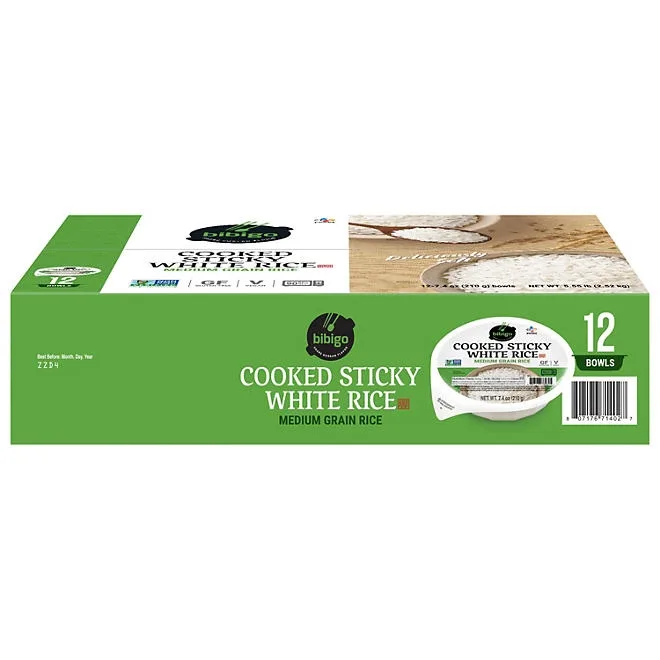 bibigo Korean Style Cooked Sticky White Rice Bowl, 7.4 oz., 12 pk. 2
