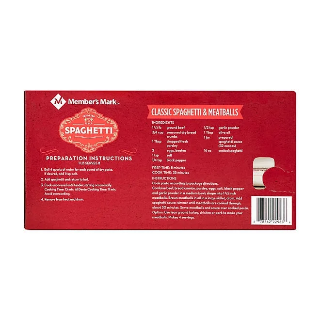 Member's Mark Spaghetti Pasta Pantry Pack, 1 lb., 6 pk. 4