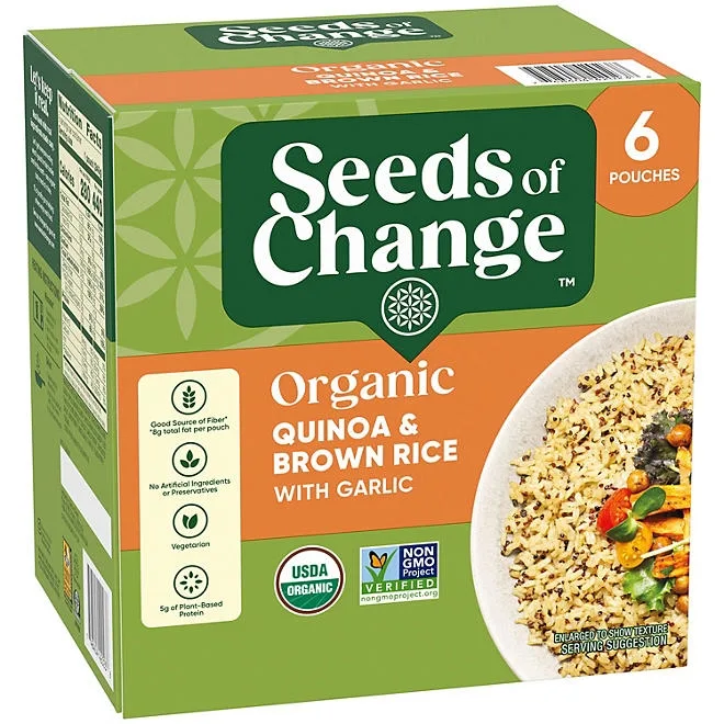 Seeds of Change Certified Organic Quinoa and Brown Rice with Garlic 8.5 oz., 6 pk. 4