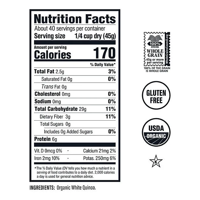 Sideaway Foods Organic Quinoa, 64oz. 4