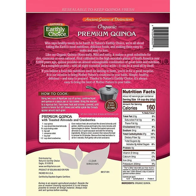 Nature's Earthly Choice Organic Quinoa, 64 oz. 3