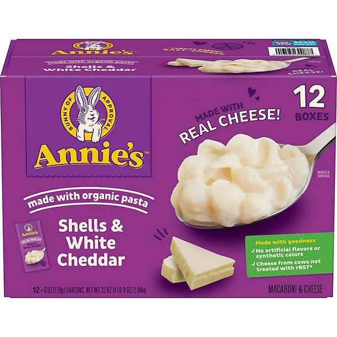 Annie's Shells and White Cheddar Mac and Cheese 6 oz.,12 pk. 2