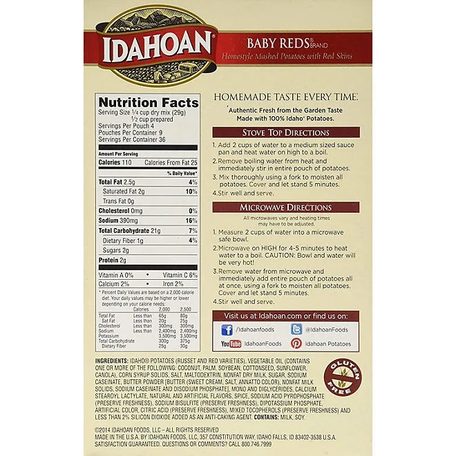 Idahoan Baby Reds Value Pack Mashed Potatoes, 4 oz., 9 pk. 3