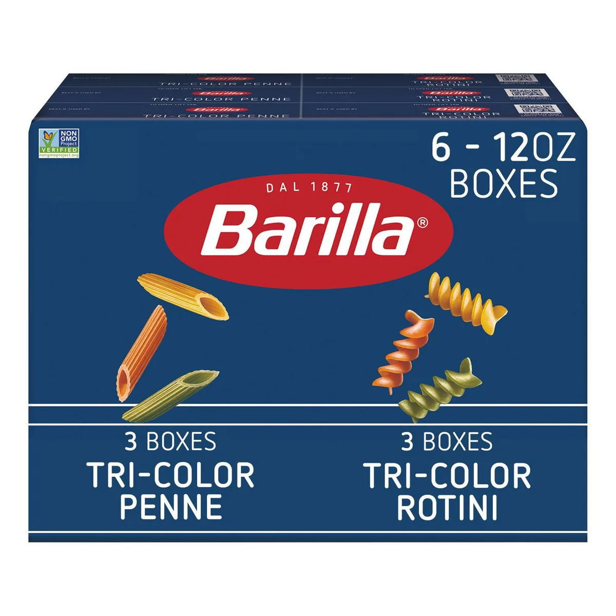 Barilla Tri-Color Pasta, Variety Pack, 12 oz., 6 pk.