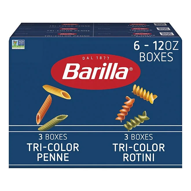 Barilla Tri-Color Pasta, Variety Pack, 12 oz., 6 pk. 2