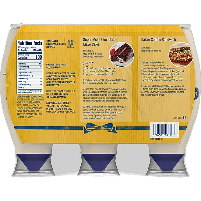Hellmann's Real Mayonnaise, 25 oz., 3 pk. 3