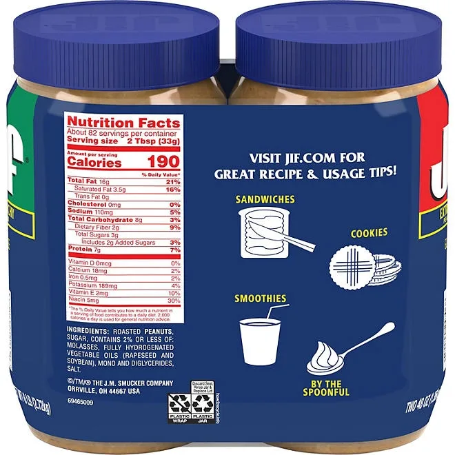 Jif Extra Crunchy Peanut Butter, 48 oz., 2 pk. 3