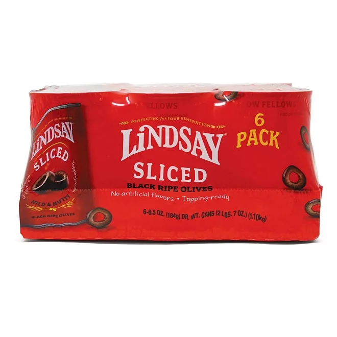 Lindsay Sliced Black Ripe Olives, 6.5 oz., 6 pk. 2