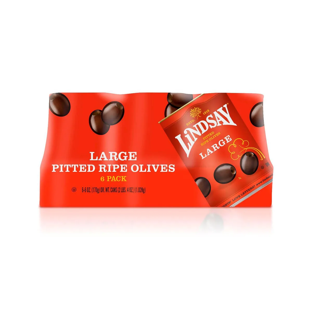 Lindsay Large Pitted Olives, 6 oz., 6 pk.
