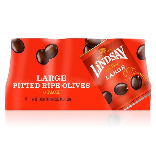 Lindsay Large Pitted Olives, 6 oz., 6 pk. 2