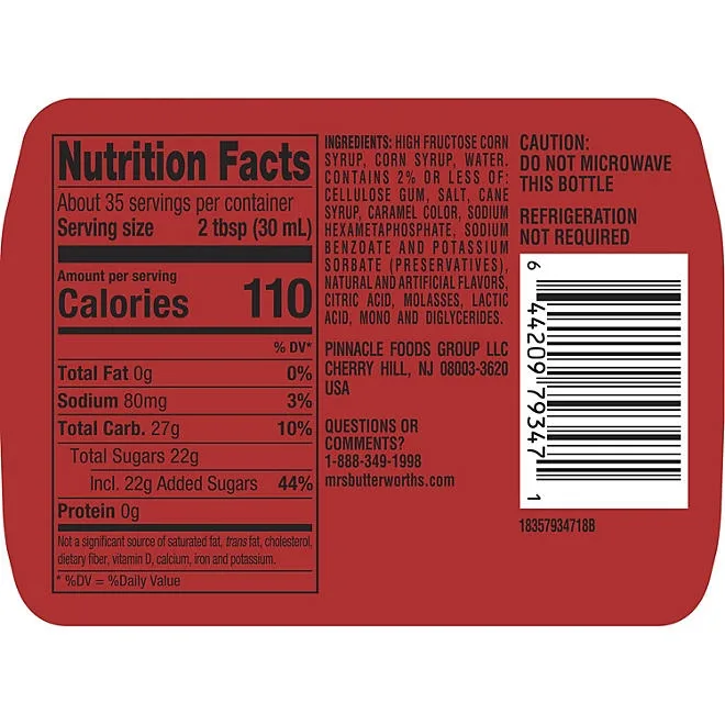 Mrs. Butterworths Original Syrup, 36 oz., 2 pk. 3