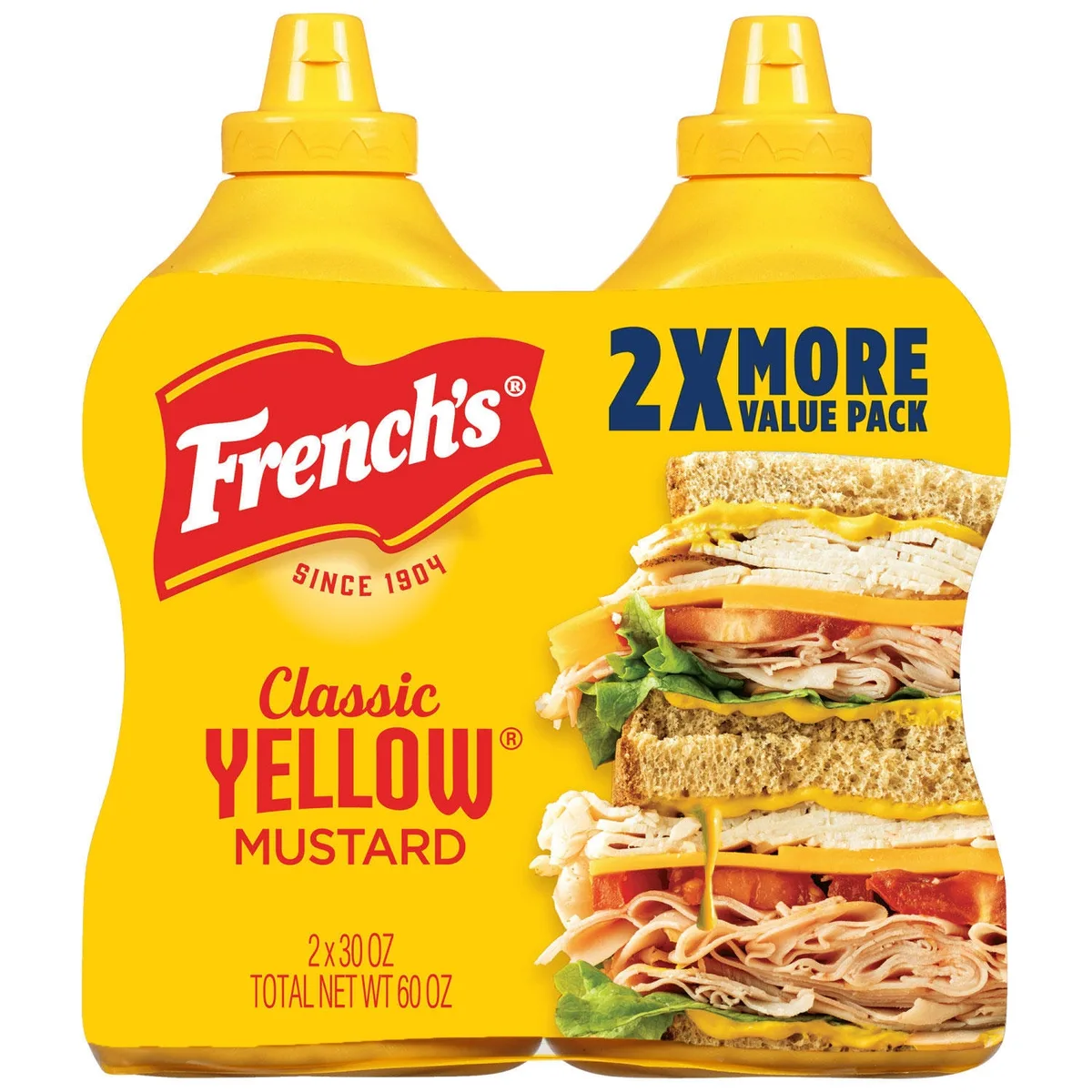 French's 100% Natural Classic Yellow Mustard, 30 oz., 2 pk.