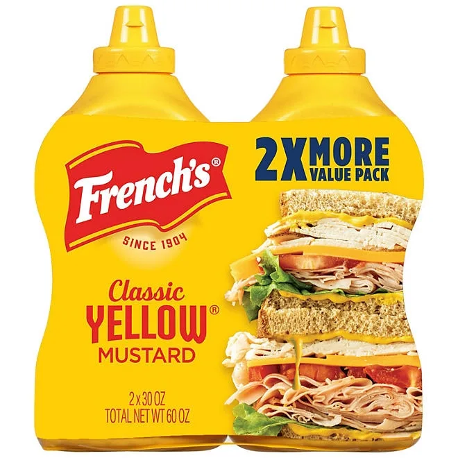 French's 100% Natural Classic Yellow Mustard, 30 oz., 2 pk. 2