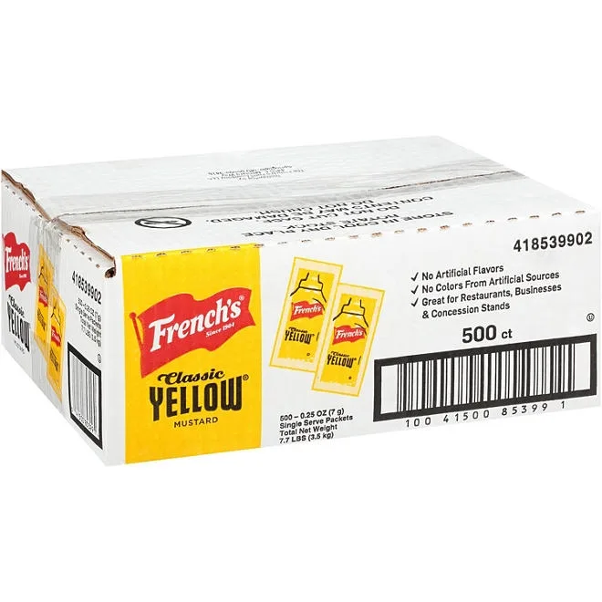 French's Mustard Single-Serve Packets, 5.5 g., 500 ct. 4