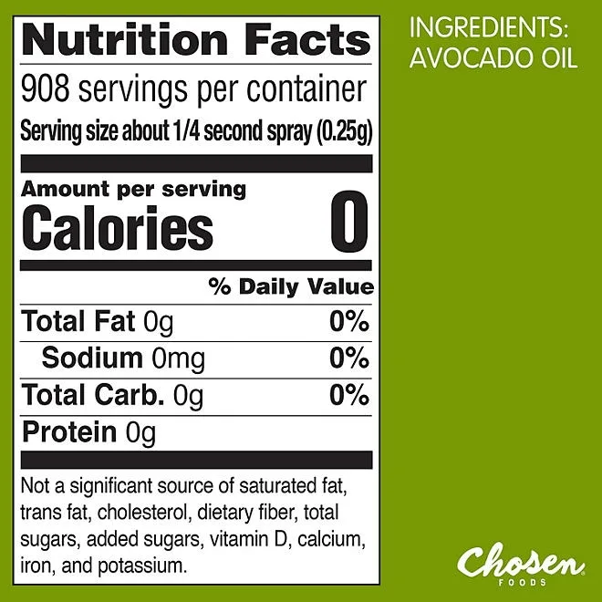 Chosen Foods Avocado Oil Cooking Spray 8 oz., 2 pk. 3