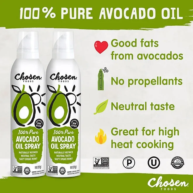 Chosen Foods Avocado Oil Cooking Spray 8 oz., 2 pk. 4