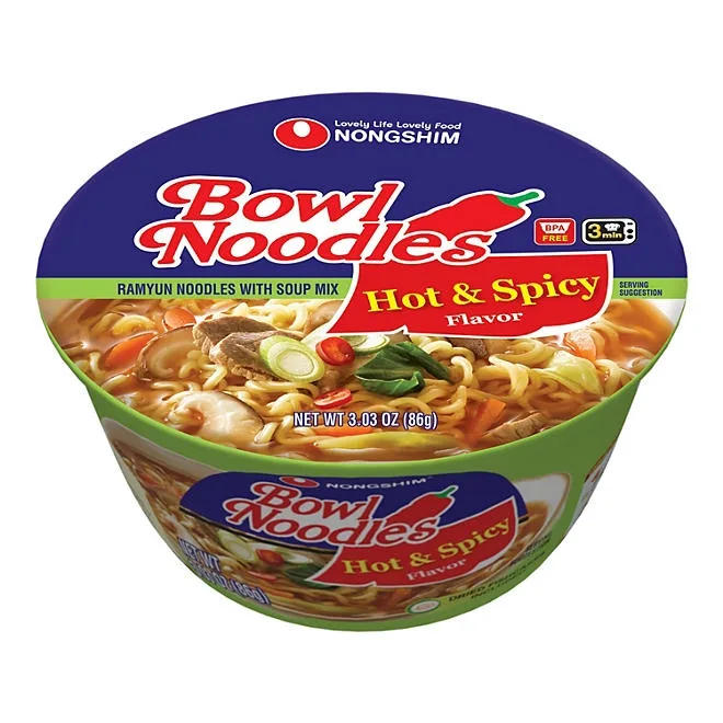 Nongshim Bowl Noodle Hot and Spicy Beef Ramen 3.03 oz., 18 ct. 3