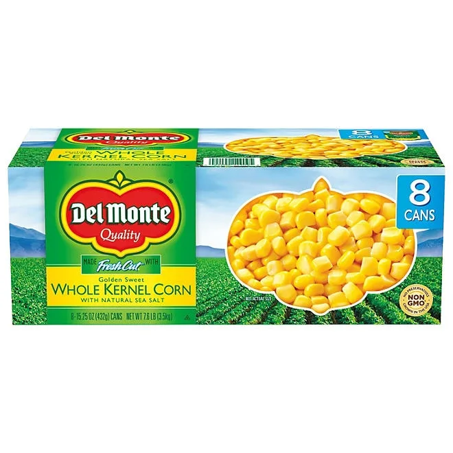 Del Monte Golden Sweet Whole Kernel Corn, 15.25 oz., 8pk. 2