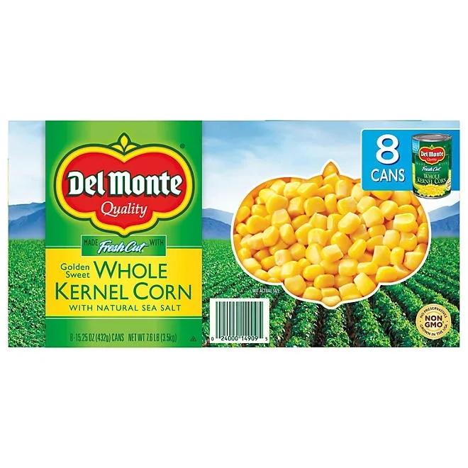 Del Monte Golden Sweet Whole Kernel Corn, 15.25 oz., 8pk. 4