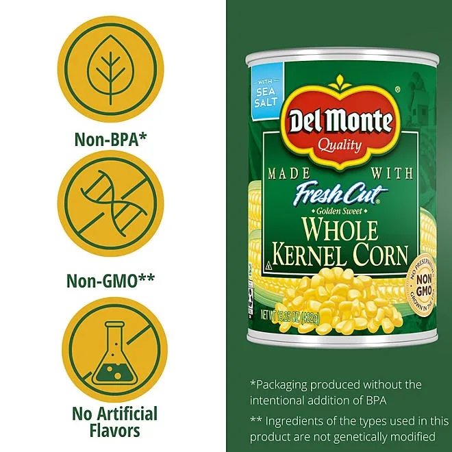 Del Monte Golden Sweet Whole Kernel Corn, 15.25 oz., 8pk. 5