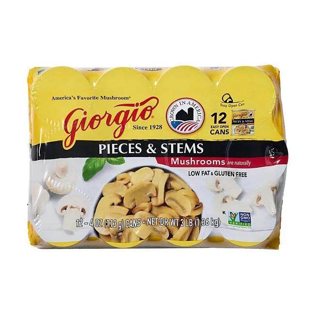 Giorgio Mushroom Pieces and Stems, 4 oz., 12 ct. 2