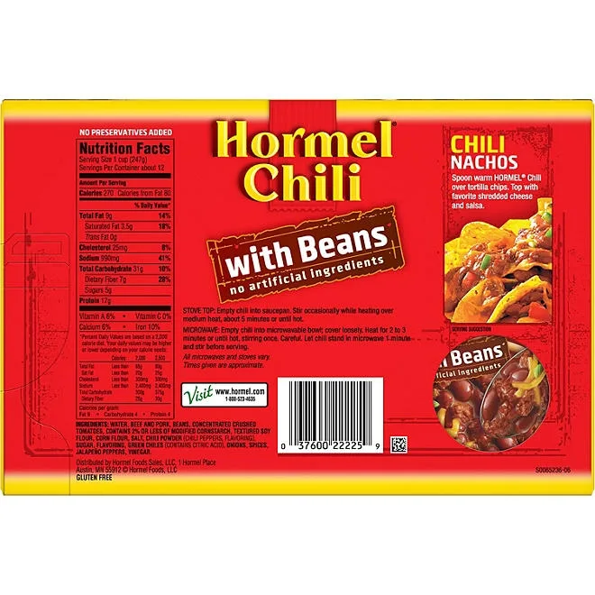 Hormel Chili with Beans 15 oz., 6 pk. 3