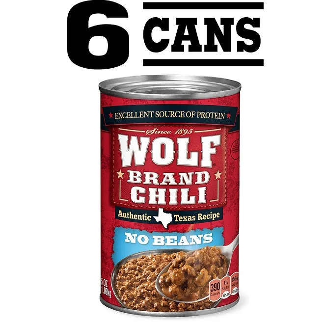 Wolf Brand "No Bean" Chili 15oz., 6pk. 3