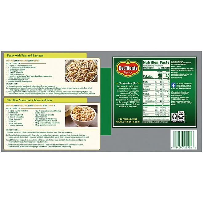 Del Monte Harvest Selects Very Young Small Sweet Peas , 15.25 oz., 8 pk. 5