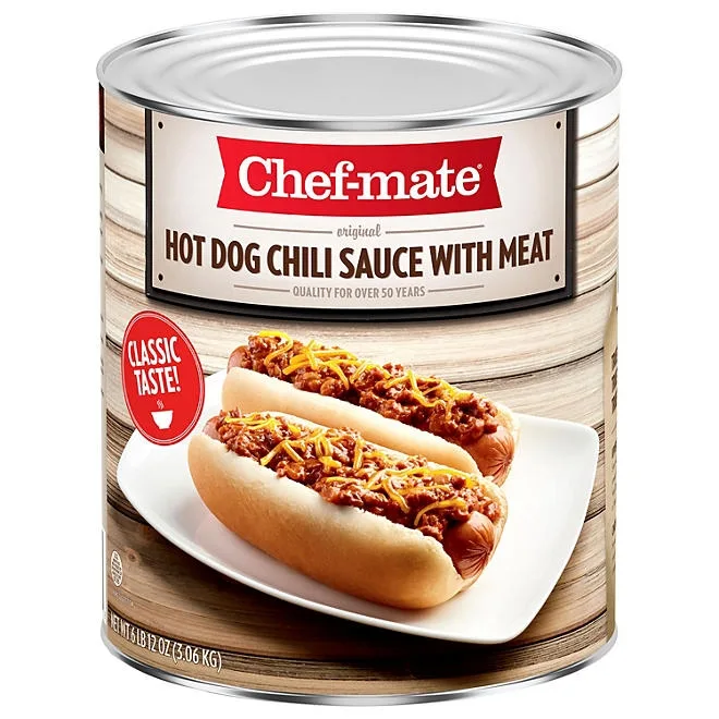 Chef-mate Hot Dog Chili Sauce With Beef 108 oz. 2