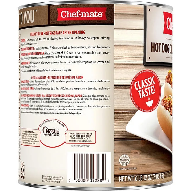 Chef-mate Hot Dog Chili Sauce With Beef 108 oz. 4