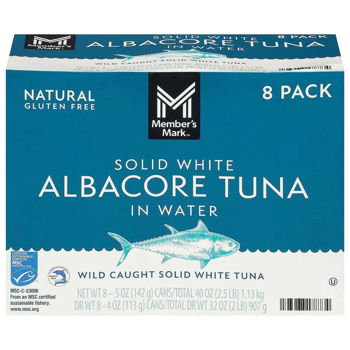 Member's Mark Premium, MSC Certified, Solid White Albacore Tuna 5 oz., 8 pk.