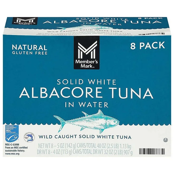 Member's Mark Premium, MSC Certified, Solid White Albacore Tuna 5 oz., 8 pk. 2
