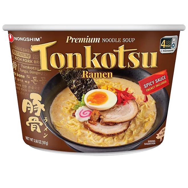 Nongshim Premium Tonkotsu Kuromayu Noodle Soup 6 pk. 4