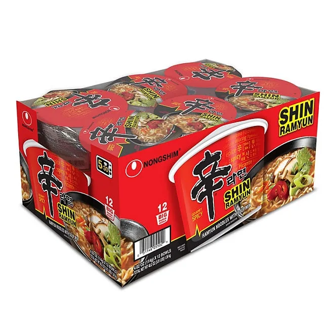 Nongshim Shin Ramyun Spicy Beef Ramen Noodle Soup 4.02 oz., 12 ct. 2