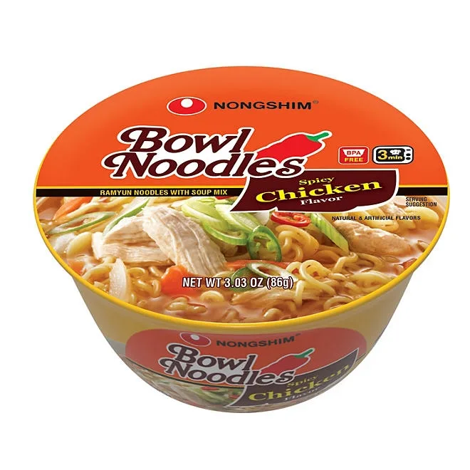Nongshim Spicy Chicken Ramen Noodle Soup Bowl 3.03 oz., 12 ct. 3