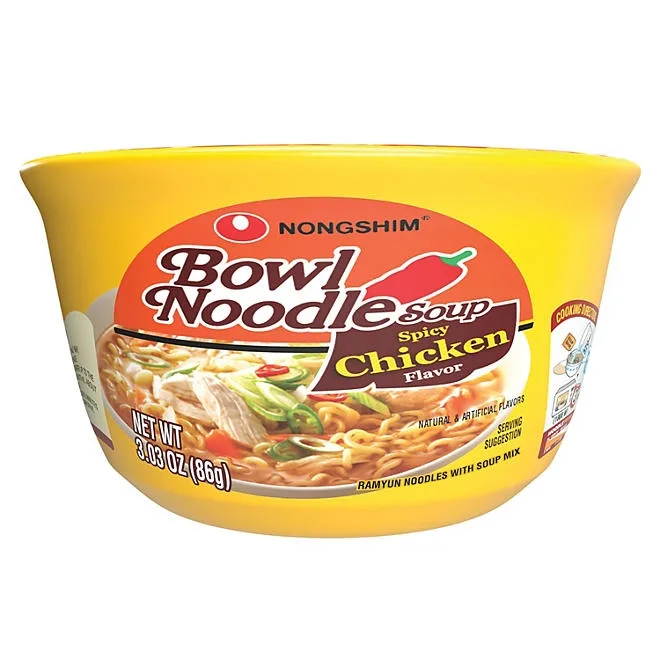 Nongshim Spicy Chicken Ramen Noodle Soup Bowl 3.03 oz., 12 ct. 4