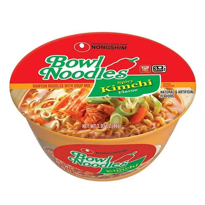 Nongshim Spicy Kimchi Ramen Noodle Soup Bowl 3.03 oz., 18 ct. 3