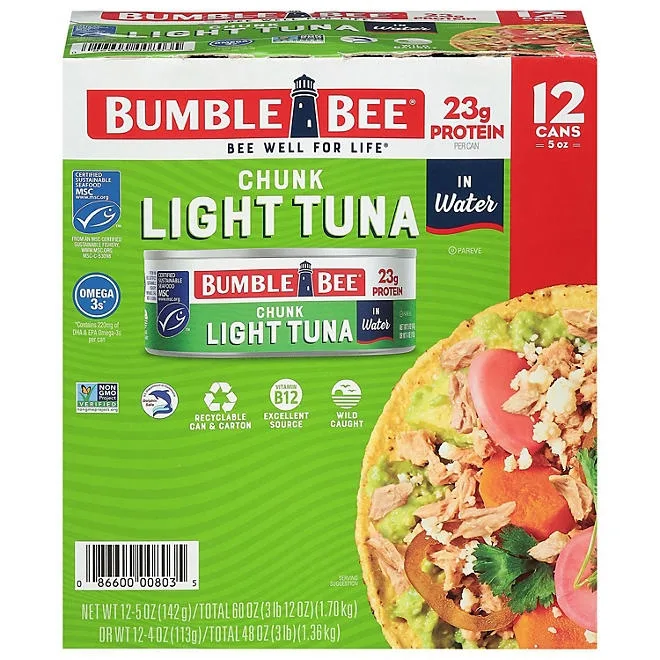 Bumble Bee Chunk Light Tuna in Water 5 oz., 12 ct. 2