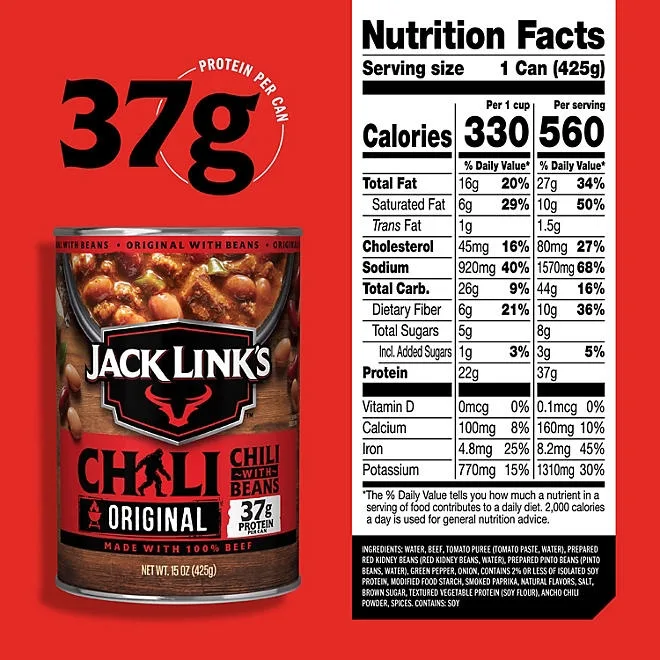 Jack Link's Chili with Beans, 15 oz., 4 pk. 3