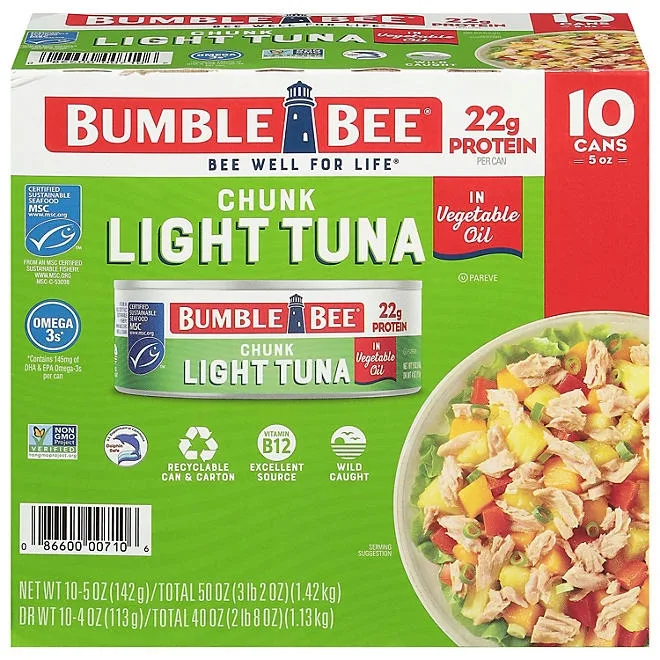 Bumble Bee Chunk Light Tuna in Oil 5 oz., 10 ct. 2