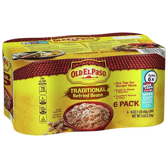 Old El Paso Traditional Refried Beans 16 oz., 6 pk. 2