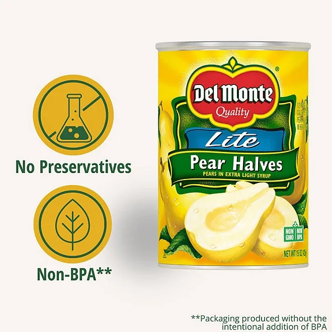 Del Monte Lite Pear Halves, 15 oz., 8 pk. 3