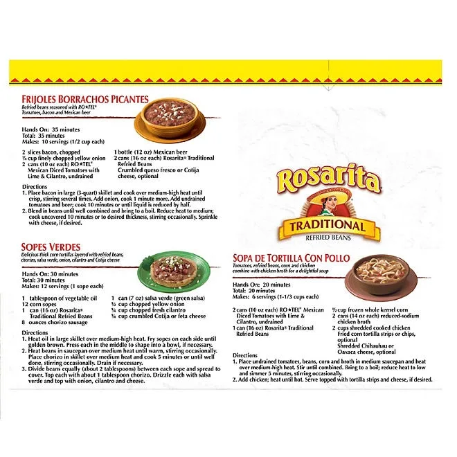 Rosarita Traditional Refried Beans, 8 pk. 4