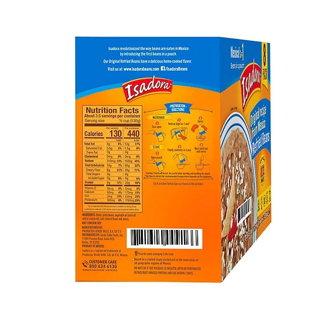 Isadora Refried Original Beans Pouch, 15.2 oz., 8 pk. 4