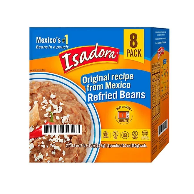 Isadora Refried Original Beans Pouch, 15.2 oz., 8 pk. 3