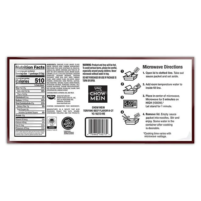 Nissin Chow Mein Club Pack, 4 oz., 8 pk. 4