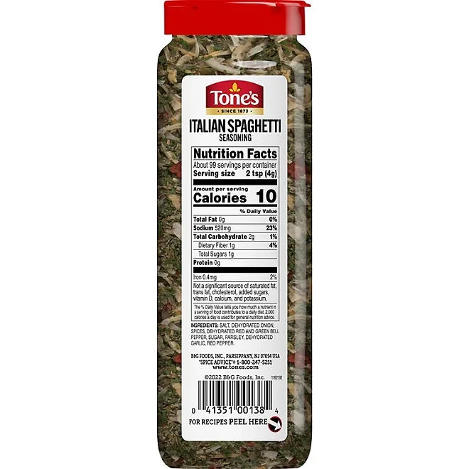 Tone's Italian Spaghetti Seasoning Blend 14 oz. 3